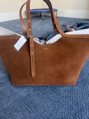 Coach Granmercy Brown Suede Tote with Leather Trim NWT